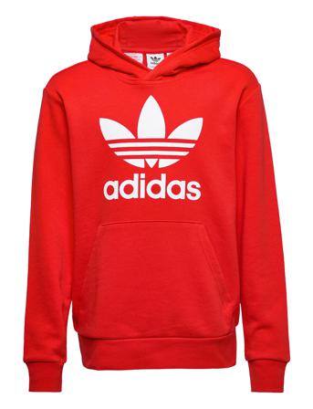 Trefoil Hoodie Hettegenser Genser Rød Adidas Originals