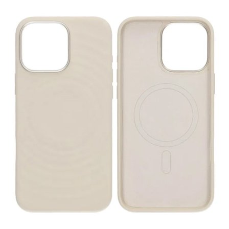 Cream wave liquid silicone Case For iPhone 16 Pro Max White