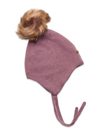 Hat W. Detachable Fake Fur Pink Minymo