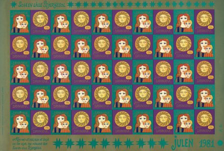 Danmark - Julemærkeark 1981 - Utakket - Ufoldet