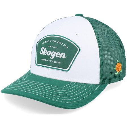 SQRTN - White trucker Caps - Vildmarken Low Hooked White/Green Trucker @ Hatstore