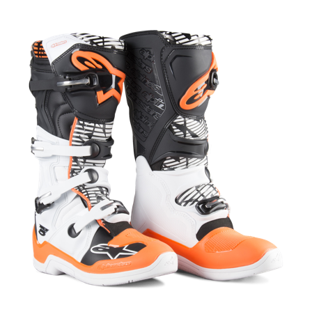 Stivali Cross Alpinestars Tech 5 Bianco-Nero-Arancio Fluo 42