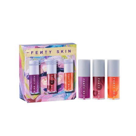 Fenty Beauty Fruit Quench'rz Hydrating + Strengthening Lip Oil Trio Limited Edition, Makeup, Makeup, Sampak
