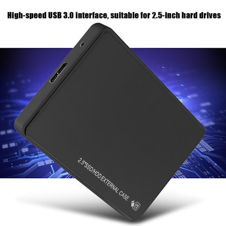2.5in Mobilt Hårddisk Externa Hölje ABS 5Gbps Överföring HDD Box USB3.0 SATASvart