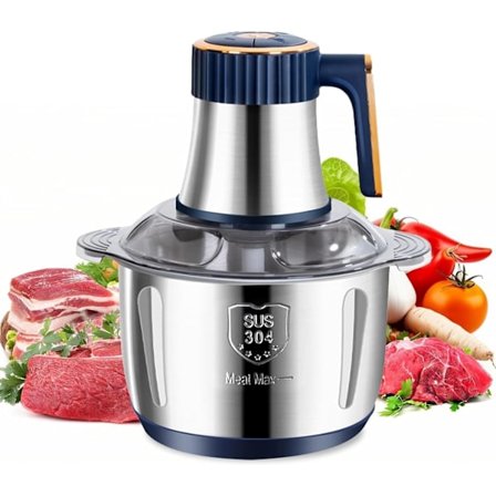 5L Elektrisk Kødhakker, Multifunktionel Foodprocessor, 500W Blender, 5 Hastighedsniveauer, 6 Rustfri Stålblade, Velegnet til Kød, Grøntsager, Løg