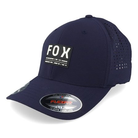 Fox - Blå flexfit Caps - Non Stop Tech Midnight Flexfit @ Hatstore