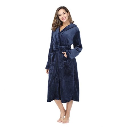 Kvinde Plys Robe Plys Lang Badekåbe L