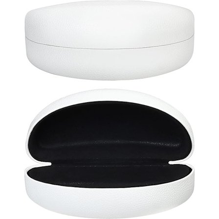 Hvid, hårdt etui til solbriller, klassisk stort etui til solbriller