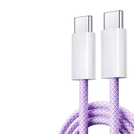 2023 Original USB C-kabel för iPhone 15 Pro Max iPad PD 65W 45W 25W Turboladdningskabel Typ C Snabbladdare för Samsung S23 S22 Lila