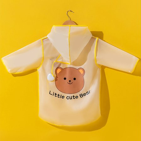 Lasten sadetakki, lasten sadetakit, EVA huppu sadetakki, vedenpitävä tuulenpitävä tytöille pojille taapero vauva keltainen karhu L