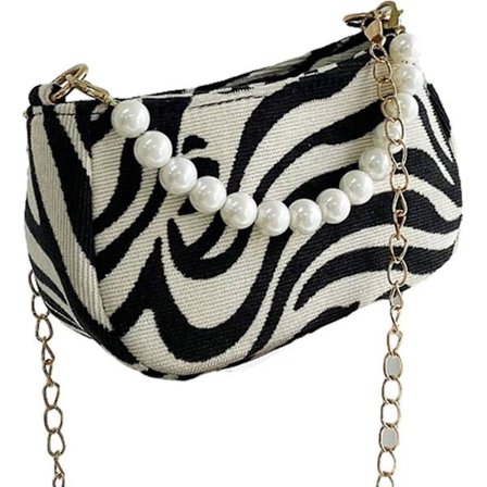 Kvinnors vinter axelremsväska i fuskpäls - Handväskor med leopardmönster Flickor Tote Bag Crossbody Messenger Bag vit svart 1 st