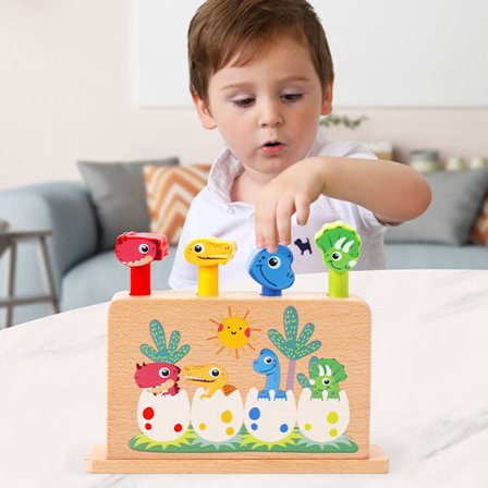 Tredimensionale dinosaurleker i tre, Montessori-leker, pedagogiske leker for førskolebarn, 1 2 3 år gamle babyer, småbarn, gutter og jenter