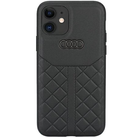Audi Genuine Leather iPhone 12/12 Pro 6,1" svart/svart hårdplastfodral AU-TPUPCIP12P-Q8/D1-BK