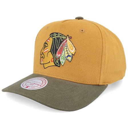 Mitchell & Ness - Beis adjustable Gorra - Hatstore Exclusive x Chicago Blackhawks Sign. Pro Crown-c. Tan/Brown A-frame Adjustable @ Hatstore