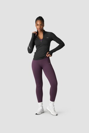 ICANIWILL - Everyday Long Sleeve 1/4 Stripe Zipper Black - Dames - sportkleding van ICIW