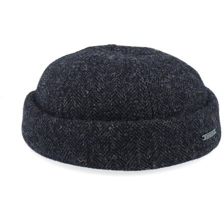 Stetson - Gris docker Beanie - Wool Herringbone Dark Grey Docker @ Hatstore
