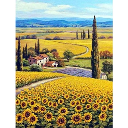5D Full Diamond Painting, Diamond Painting Kit by Number Sunflower Diamond Embroidery Complete Kit Diamond Puzzles for Office Home Bedroom Complete A