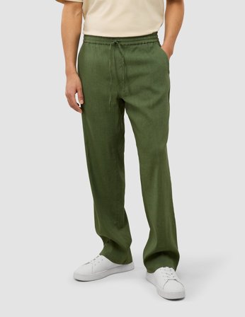Shaping New Tomorrow - Refined Linen Pants - Clover Green - Herre - 40/32