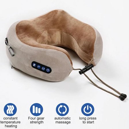 Elektrisk nakkemassasjeapparat U-formet minneskumpute Multifunksjonell bærbar nakke cervical massasjeapparat reise smertelindring