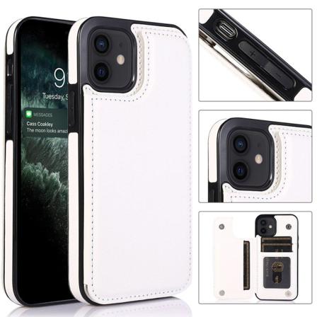 Iphone 12 Mini - Stilrent Skal Med Korthållare Vit