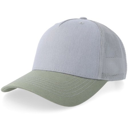 Equip - Grijs trucker Cap - Heather Grey/Stone/Loden Green Mid A-frame Trucker @ Hatstore