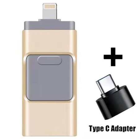 4-in-1 USB I -muistitikku iPhone iPad PC iOS Android -laitteille (128 Gt)