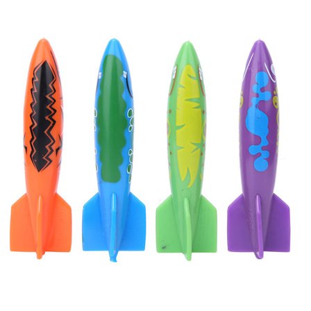 4 stk. PVC Dykkeleker for barn, svømmeleker for barn, for svømmebassengtrening, fire fargekombinasjoner