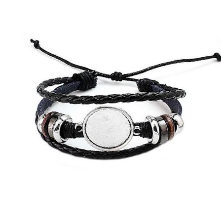 Perle Flettet Læderarmbånd til Mænd Kvinder Valentinsdag Gaver Bezel Bakke[HK]