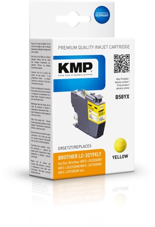 KMP B58YX ink cartridge yellow comp. with Brother LC-3219XLY