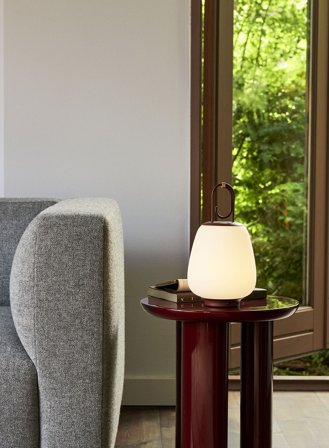 Lucca SC51 oppladbar bordlampe - maroon/opal