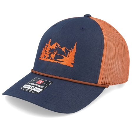 Wild Spirit - Modrá trucker Kšiltovka - Buck Nature Silhouette Orange/Dark Orange Trucker @ Hatstore