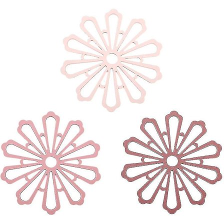 Silikon Gryteunderlag, Sett med 3, Varmebestandig og Sklisikkert Silikon Blomsterformet Underlag for Moderne Kjøkken, Hot Pots, Panner, Tallerkener, 