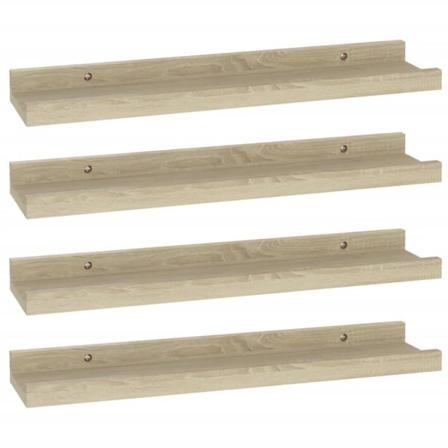Vidaxl Vägghyllor 4 St Sonoma-ek 40x9x3 Cm Brun