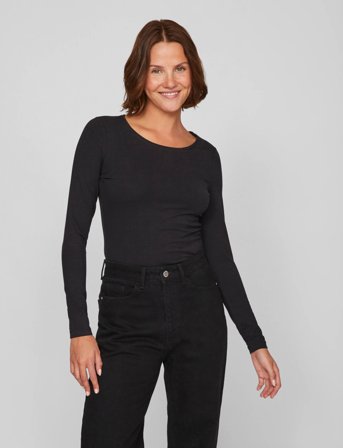 Vila Vinora L/S O-Neck Top - Noos - Black - L
