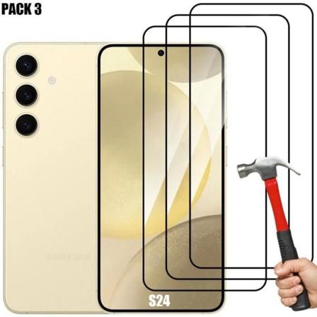 Fuldt hærdet glas til Samsung Galaxy S24, beskyttelsesglas Lot-3 stødsikker anti-ridse