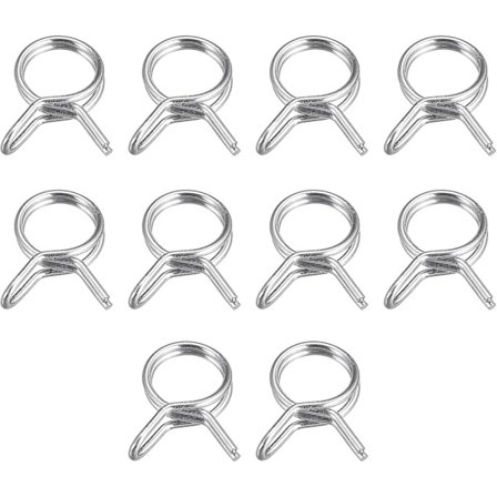 Dubbeltrådsfjäderklämma för slang, 10 st 304 rostfritt stål 8 mm passar innerdiameter 8,8 mm-9,5 mm Od slang bränsleledning silikonslang fjäderklämmor