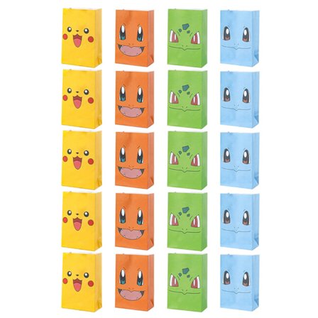 20 stk tegneserie dyreparty gaveposer fargerike kraftpapir godteri godteposer barn dyrepapirposer gul blå grønn oransje