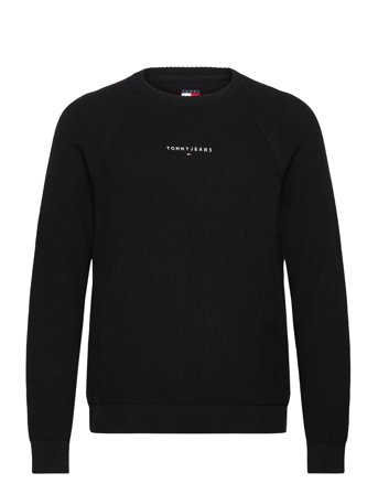 Tjm Slim Raglan Linear Sweater Black Tommy Jeans