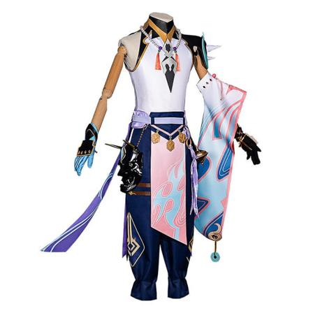 Genshin Impact Xiao Cosplay Kostym Uniform Peruk Anime Halloween kostymer för män spel XXL
