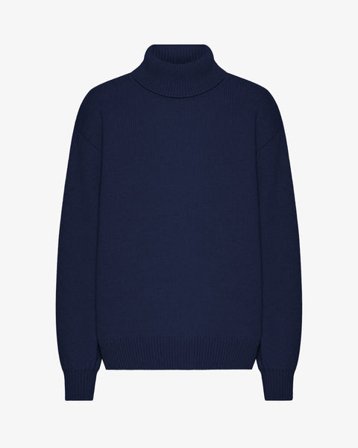Merino Wool Turtleneck - Marine Blue - Female - L