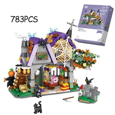 Bygge Blokk MOC Hut Hus Gresskar Happy Halloween Dekorasjon Klosser for Gutter Barn Leker Halloween Gave