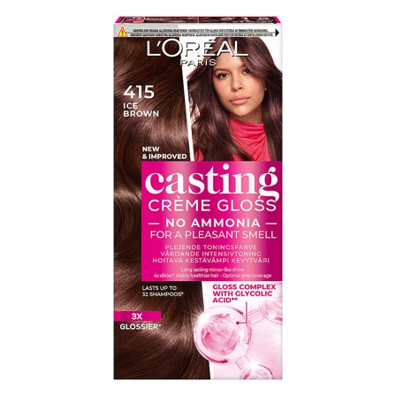 L'Oréal Paris Casting Crème Gloss Semipermanent Hårfarve 415 Marron Glacé, Hår, Hårfarve, Toningsfarve