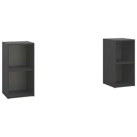 Vidaxl Tv-skåp 2 St Grå 72x35x36,5 Cm Konstruerat Trä Grå