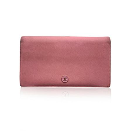 Chanel Vintage Pre-owned Leather Plånbok rosa, Dam Vintage Accessoarer, Dam, Storlek: ONE SIZE