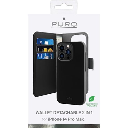iPhone 14 Pro Max Eco-Leather wallet, Black