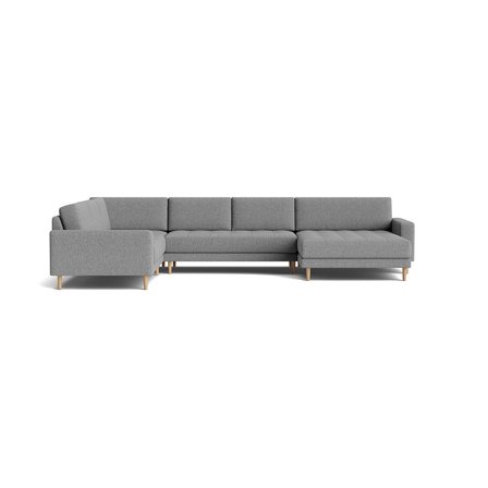 Mondo U-Form Sofa, wendbar, Hygge Hellgrau, skandinavischer Stil, bequeme Polsterung, 83cm Höhe, zeitloses Design, großzügige Sitzlandschaft.