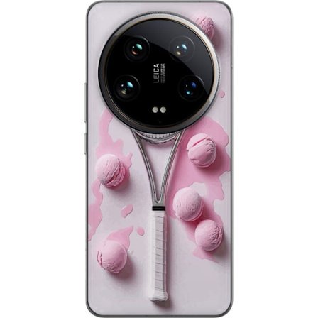 Kompatibel Mobilcover til Xiaomi Xiaomi 14 Ultra Rosa glaskugler og tennisketsjer i et kreativt stillbillede med legende popfølelse og moderne design