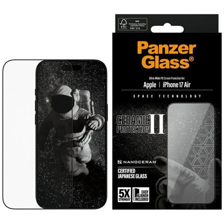 PanzerGlass Ceramic II Ultra-Wide Fit EasyAligner herdet glass for iPhone Air