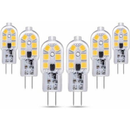 G4 LED 12V 2W Varmvitt 3000K, 200lm, 6-pack Halogenlampor motsvarande G4 10W 20W, ej dimbar, Bi-Pin G4 12V LED AC DC