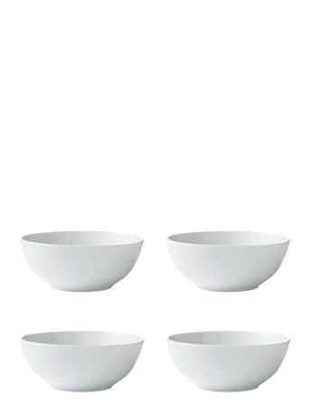 Aida | Relief - Skål Porcelæn White 4 Stk 14 Cm Gaveæske | ONE SIZE
